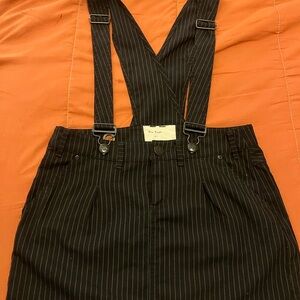 Free People Black Pinstripe Skirt